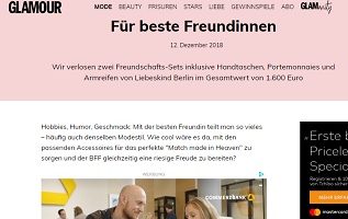 Glamour Freundschafts-Set Gewinnspiel, Glamour Gewinnspiel