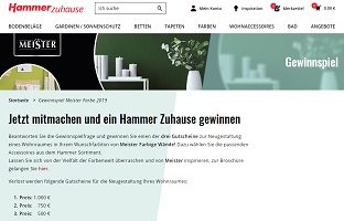Hammer Heimtex Gutschein Gewinnspiel, Hammer Heimtex Gewinnspiel
