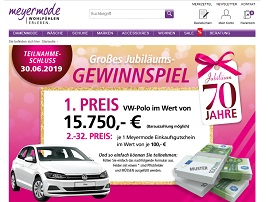 Meyer Mode Jubiläums-Gewinnspiel, Meyer Mode Gewinnspiel