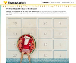 Thomas Cook Adventskalender, Thomas Cook Gewinnspiel