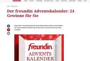 freundin Gewinnspiel, freundin Adventskalender