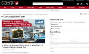 München Action-Wochenende Gewinnspiel, EMP Gewinnspiel