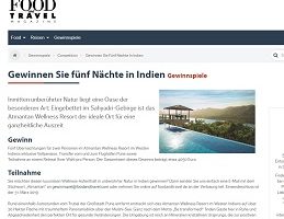Indien Urlaub Gewinnspiel, Food and Travel Gewinnspiel