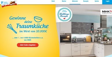 Milchschnitte Aktionscode eingeben, Milchschnitte Gewinnspiel
