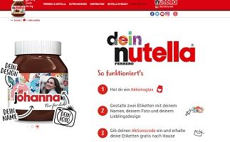 www.dein-nutella.de, Nutella Aktion