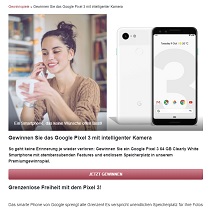 Google Pixel 3 Gewinnspiel, 9monate Gewinnspiel