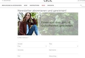 Cecil Gutschein Gewinnspiel, Cecil Gewinnspiel
