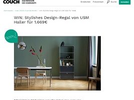 USM Haller Designer-Regal Gewinnspiel, Couch Gewinnspiel