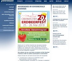 Schwarzwald Wochenende Gewinnspiel, Peterstaler Gewinnspiel