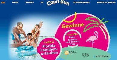 Florida Reise Gewinnspiel, Capri-Sun Gewinnspiel