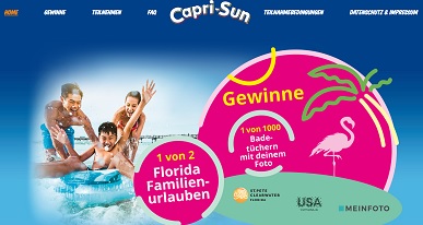 Florida Reise Gewinnspiel, Capri-Sun Gewinnspiel