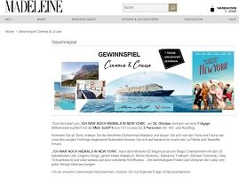 Mittelmeer Kreuzfahrt Gewinnspiel, Madeleine Gewinnspiel