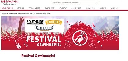 Festival VIP-Tickets Gewinnspiel, Rossmann Gewinnspiel
