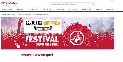 Festival VIP-Tickets Gewinnspiel, Rossmann Gewinnspiel