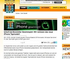 iPhone 11 Gewinnspiel, Teltarif Gewinnspiel