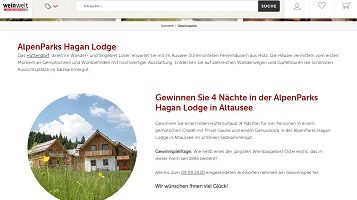 Salzkammergut Gewinnspiel, Weinwelt Gewinnspiel