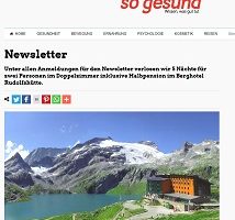 Rudolfshütte Urlaub Gewinnspiel, so gesund Gewinnspiel