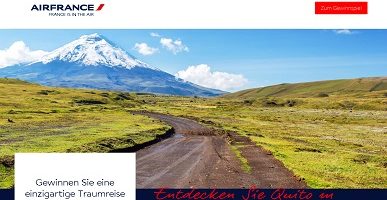 Ecuador Reise Gewinnspiel, Air France Gewinnspiel