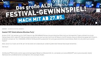 Aldi Festival-Gewinnspiel, Aldi Gewinnspiel