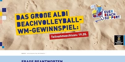 aldi-nord.de/beachvolleyball, Beachvolleyball WM Gewinnspielen Aldi Nord Gewinnspiel