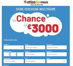 Atlas for Men Bargeld Gewinnspiel, Atlas for Men Gewinnspiel