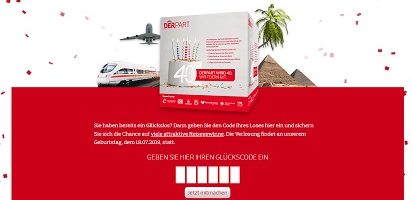 Derpart Code eingeben, Derpart Gewinnspiel