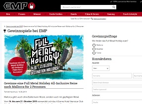 Mallorca Reise Gewinnspiel, EMP Gewinnspiel