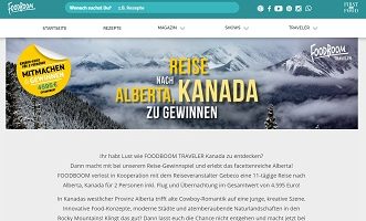 Kanada Reise Gewinnspiel, FoodBoom Gewinnspiel