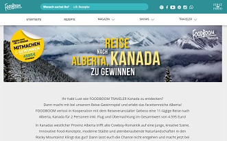 Kanada Reise Gewinnspiel, FoodBoom Gewinnspiel
