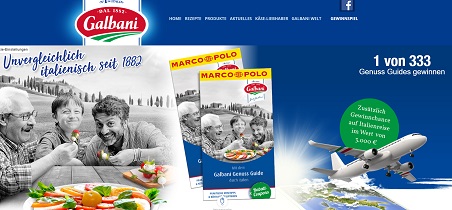 Italien Reise Gewinnspiel, Galbani Gewinnspiel