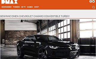 Chevrolet Camaro Gewinnspiel, DMAX Gewinnspiel