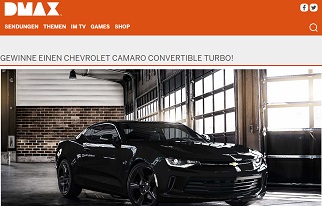 Chevrolet Camaro Gewinnspiel, DMAX Gewinnspiel