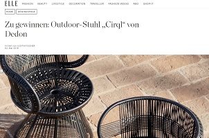 Dedon Outdoor-Stuhl Gewinnspiel, Elle Gewinnspiel