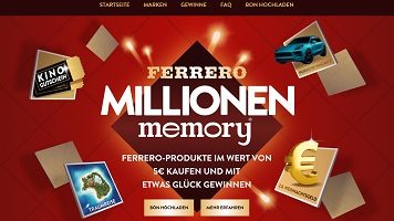www.millionen-memory.de, Ferrero Kassenbon Gewinnspiel