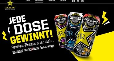 Rockstar Code eingeben, www.rockstarenergydrink.de, Rockstar Gewinnspiel