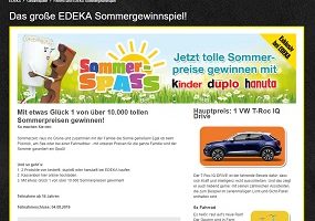 www.edeka.de/sommer, Edeka Kassenbon Gewinnspiel