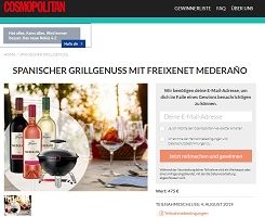 Cosmopolitan Gewinnspiel, Freixenet Mederano Gewinspiel