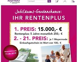 Meyer Mode Jubiläum Gewinnspiel, Meyer Mode Gewinnspiel