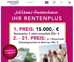 Meyer Mode Jubiläum Gewinnspiel, Meyer Mode Gewinnspiel