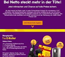netto-online.de/glueck, Netto Glückscode Gewinnspiel, Netto Gewinnspiel