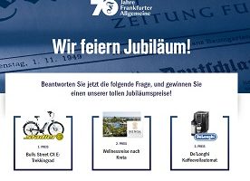 70 Jahre FAZ Gewinnspiel, FAZ Gewinnspiel