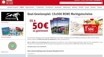 REWE Gutschein Gewinnspiel, REWE Reisen Gewinnspiel