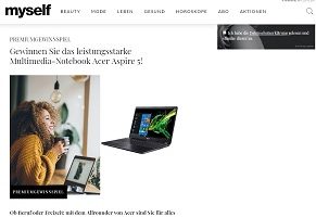 Acer Aspire Notebook Gewinnspiel, myself Gewinnspiel