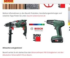 Bosch Bohrer Gewinnspiel, selbst Gewinnspiel