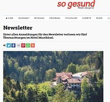 Berchtesgadener Land Urlaub Gewinnspiel, so gesund Gewinnspiel