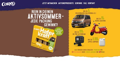 corny-aktion.com, Corny Code eingeben, Corny Gewinnspiel
