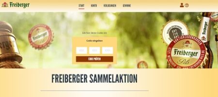 Freiberger Gewinnspiel, Freiberger Sammelaktion, https://sammelaktion.freibergerpils.de/
