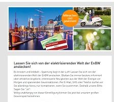 Vespa Elektroroller Gewinnspiel, EnBW Gewinnspiel