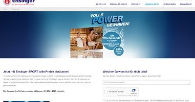 www.ensinger.de, Ensinger Code eingeben, Ensinger Gewinnspiel