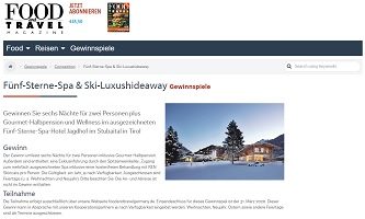 Stubaital Gewinnspiel, Food and Travel Gewinnspiel